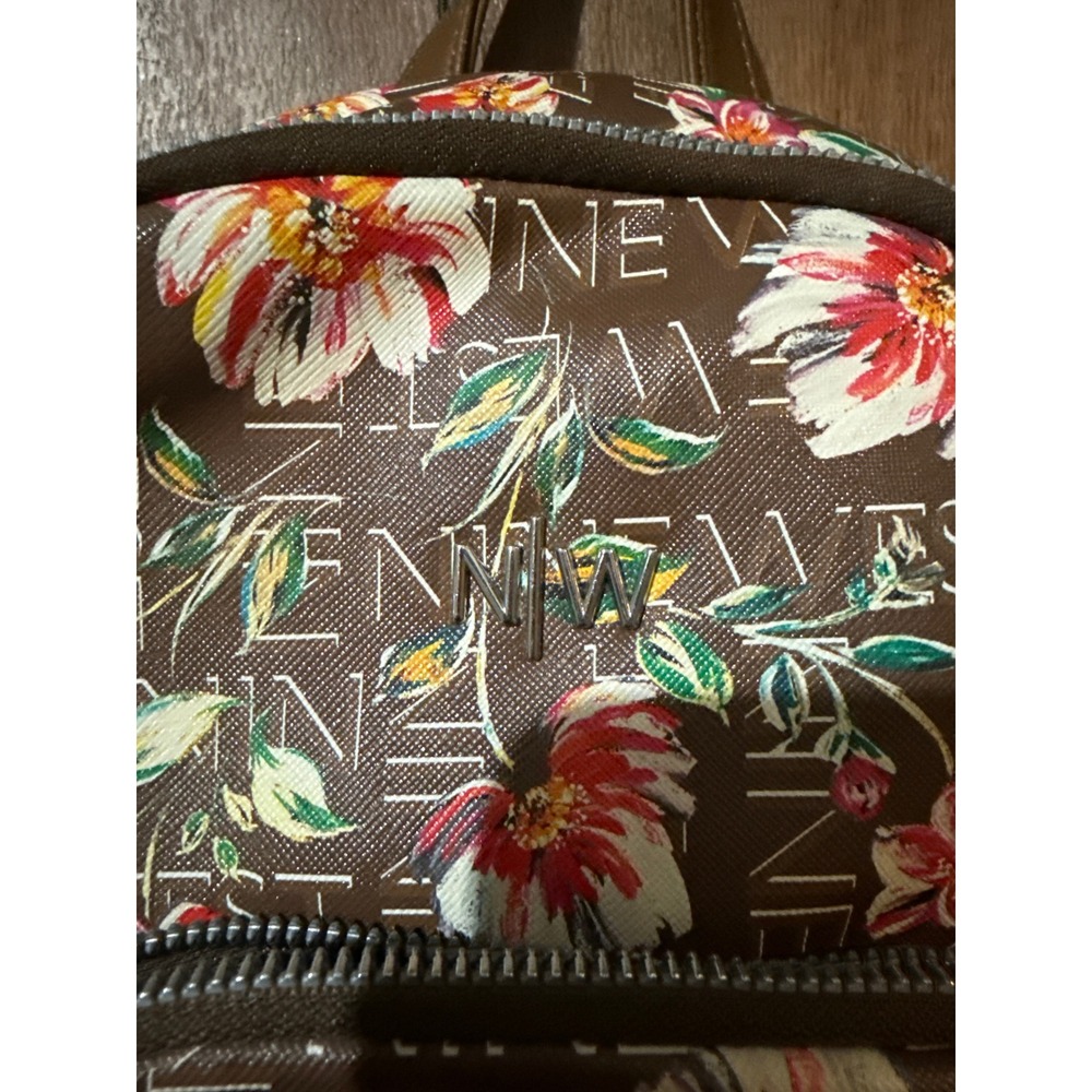 Small Nine West floral purse backpack. Minor flaw on back in pictures. - Picture 2 of 8